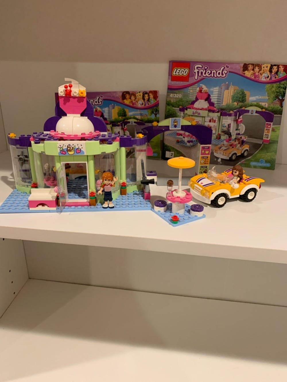 LEGO Friends Purple, Pink & Yellow Ice Cream Shop Playset with Car